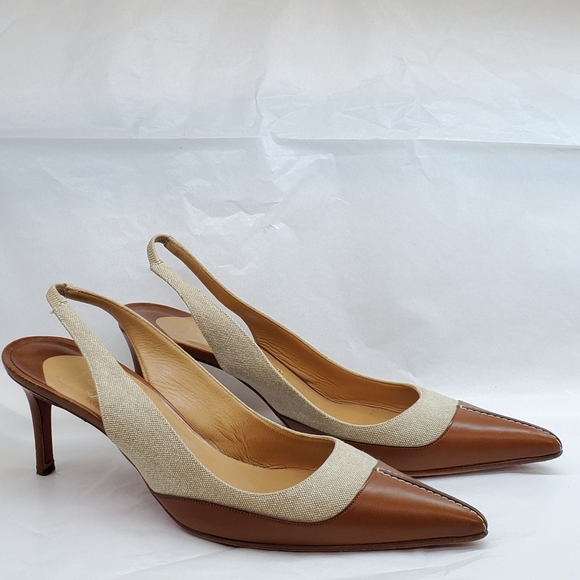 Christian Louboutin Slingback Pump Shoe Heel 39 9 - Picture 6 of 16